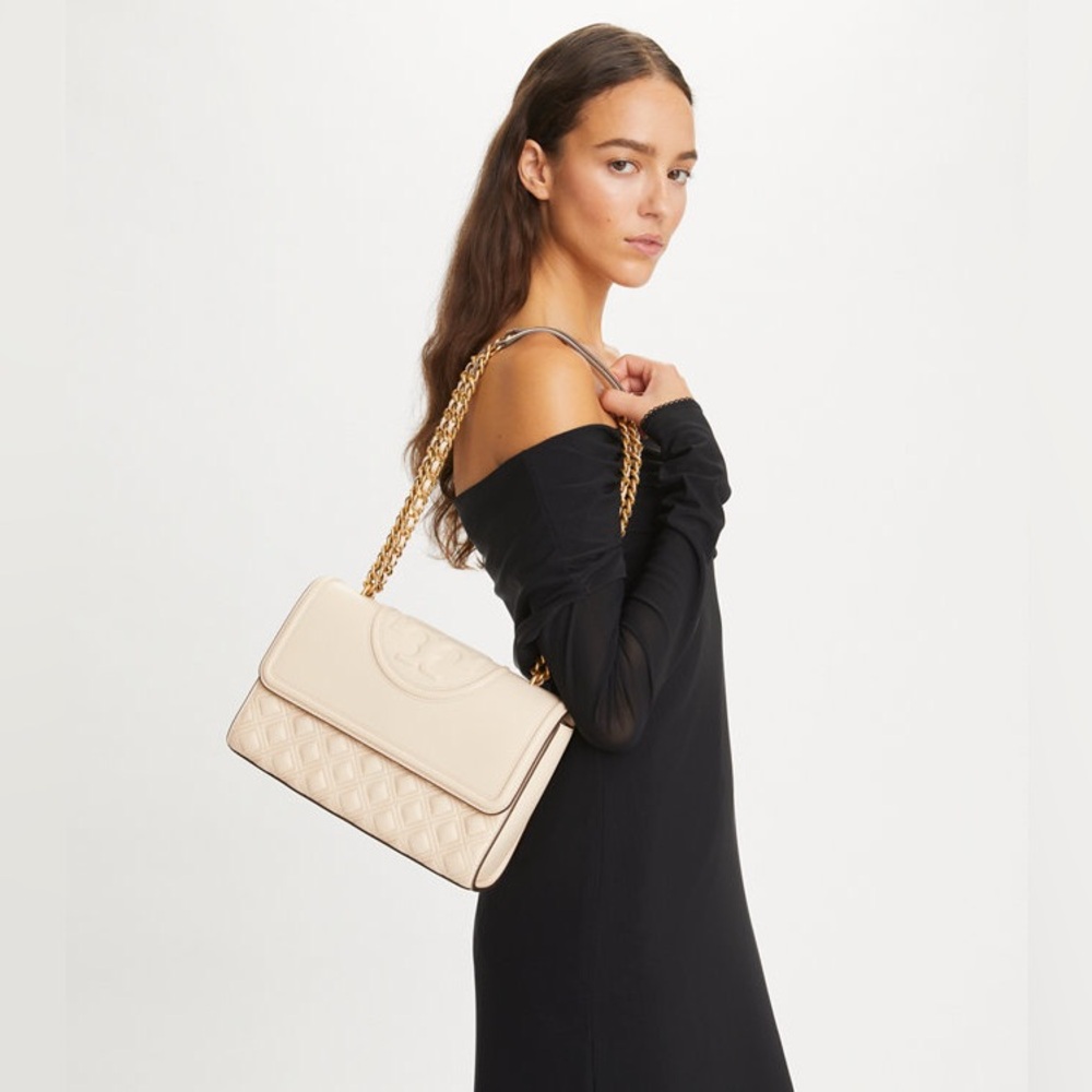 Tory Burch Camel Fleming Quilted Bag - Picture 7 of 7